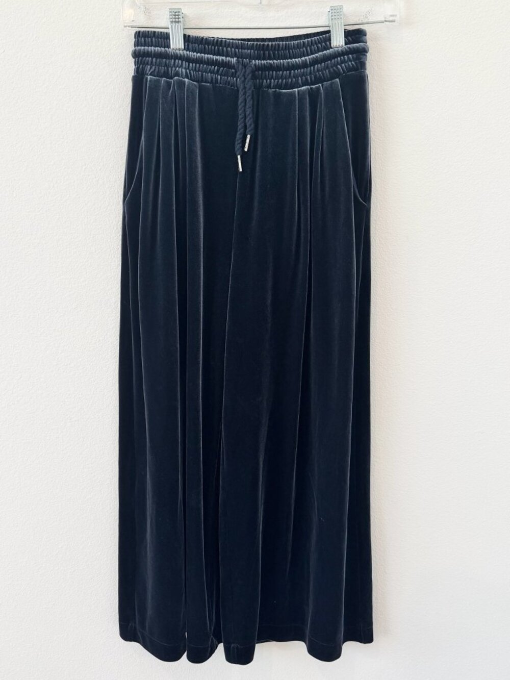 Madewell Velvet Huston Wide Leg Crop Pull On Pants